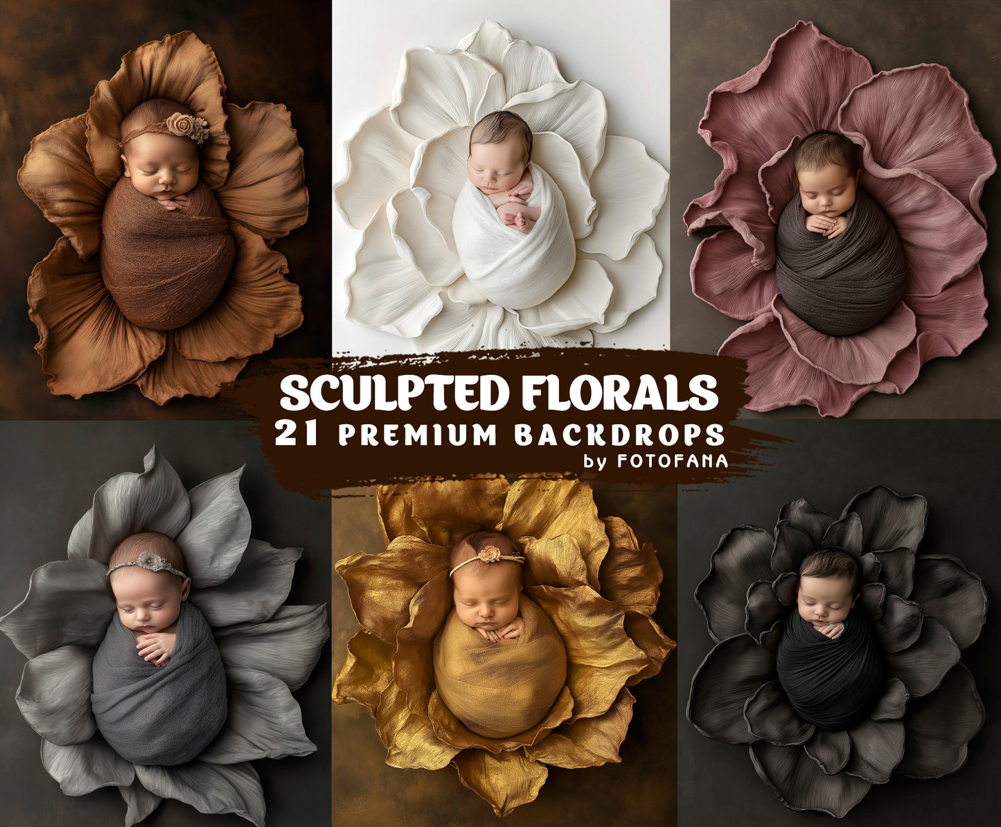 Newborn Digital Backgrounds Large Flower