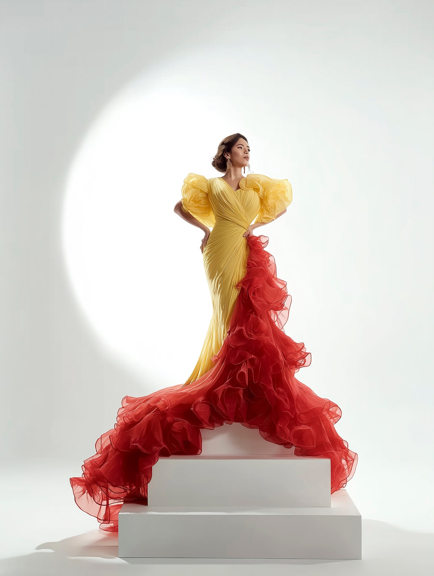 Backlit podium digital backdrop for portrait photography