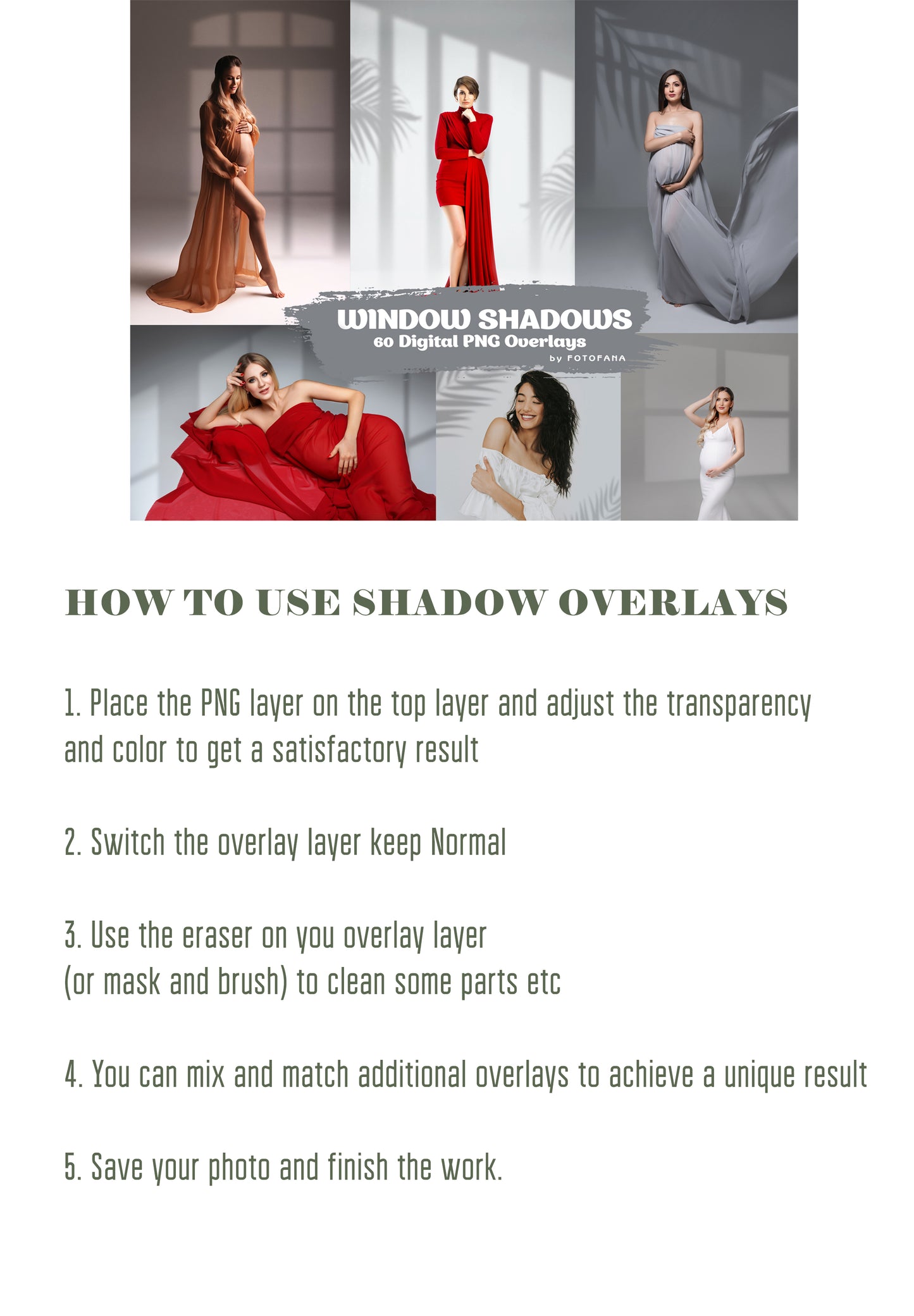 60 WINDOW SHADOW Overlays for Photoshop Botanic Shadows Window Light Overlay Window Light Window Shadows Portrait Overlay Plant tree Overlay