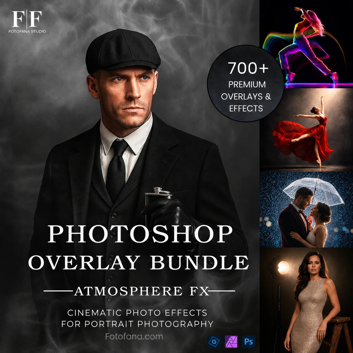 700+ Premium Photoshop Overlays and Cinematic Photo Effects for Portrait Photography and Photo Editing
