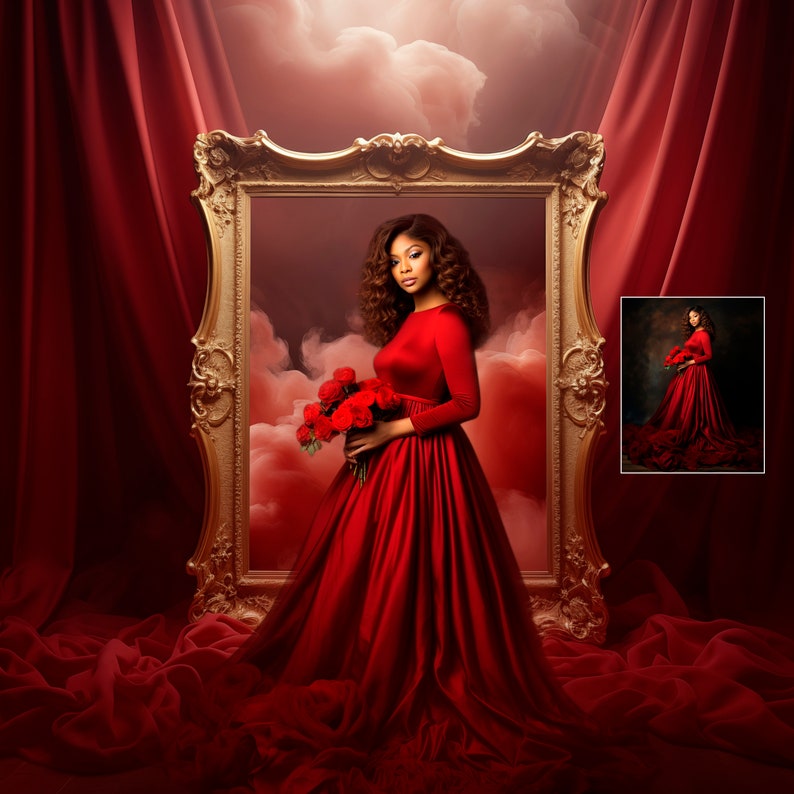Mystery Gold Frame Digital Backdrops
