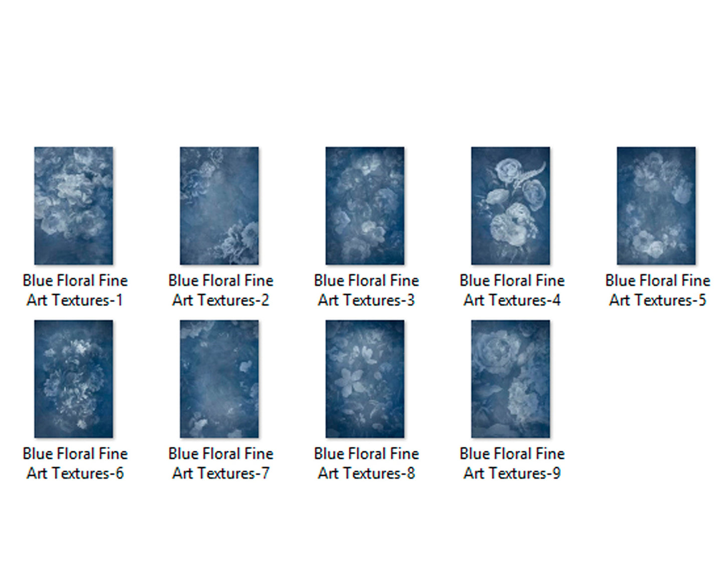 9 Blue Fine Art Floral Digital Background, Digital Overlays, Photoshop Overlays editing, Textures overlays, Maternity newborn Overlay