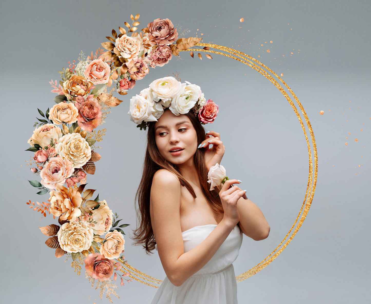 Floral Halo Maternity Rings Digital Overlays Maternity Backdrops Studio Backgraunds Photoshop Maternity Fine Art Textures Photoshop PNG