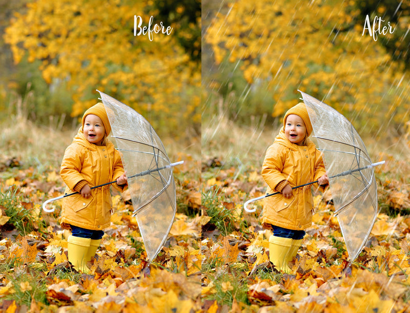 Realistic Rain Photo Overlays