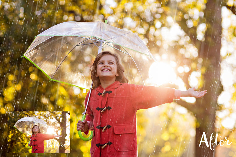 Realistic Rain Photo Overlays