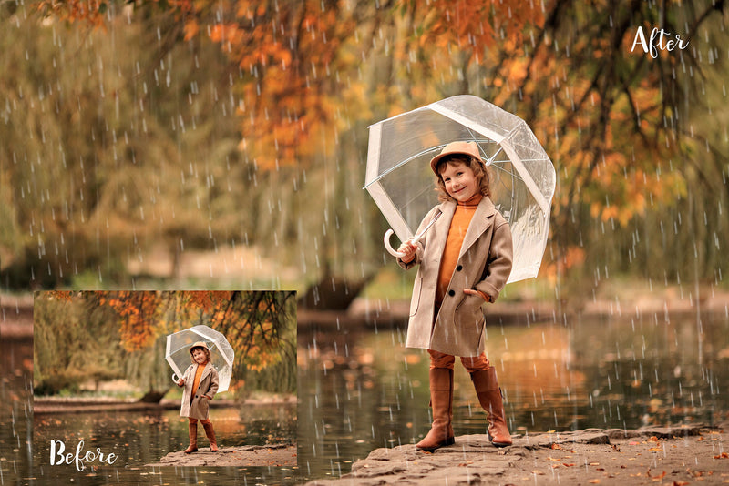 Realistic Rain Photo Overlays
