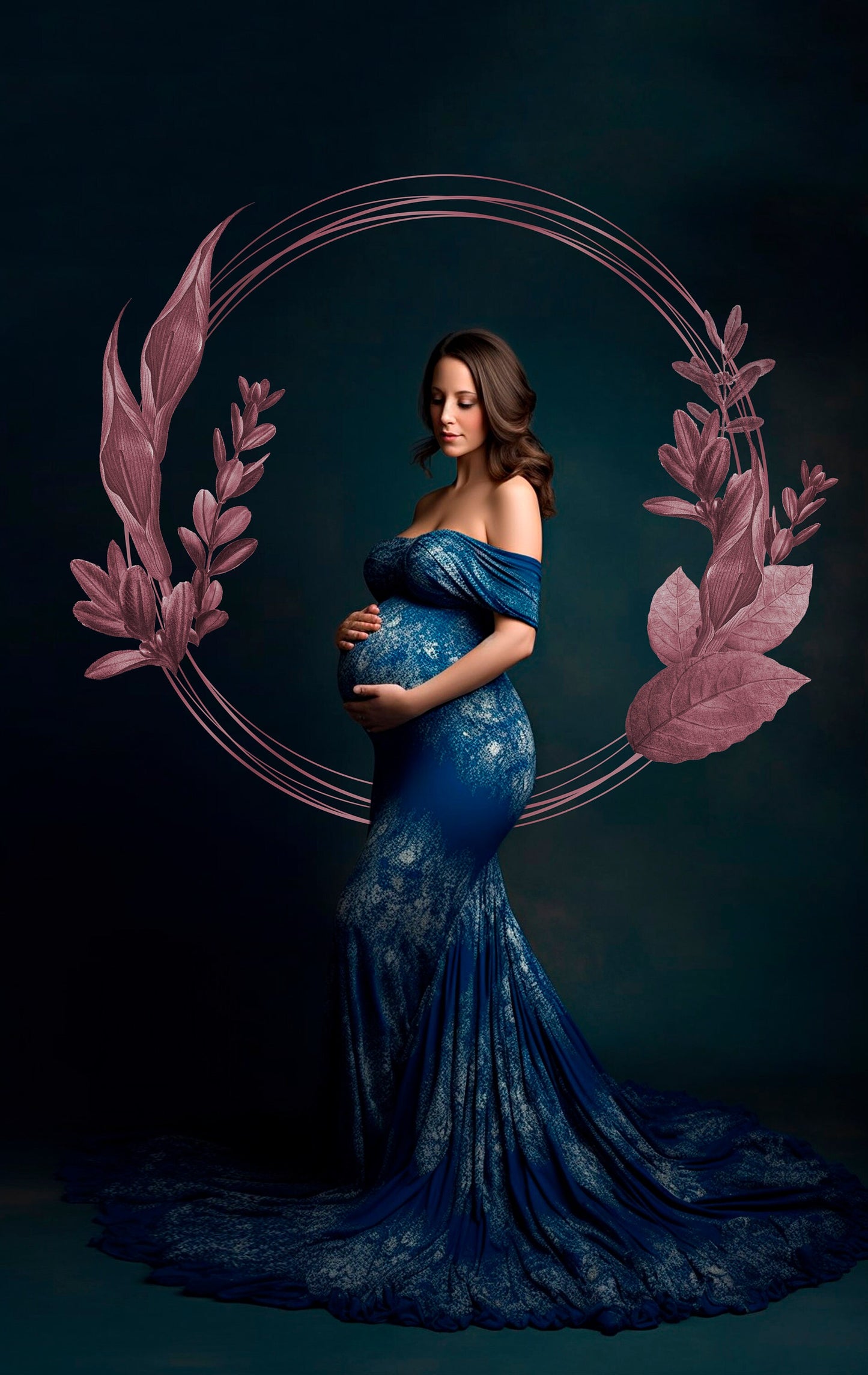 15 Flower Foliage Ring Overlays Floral Circle Halo Overlays Maternity Backdrop Overlays Studio Backdrops Fine Art Textures Digital Backdrop