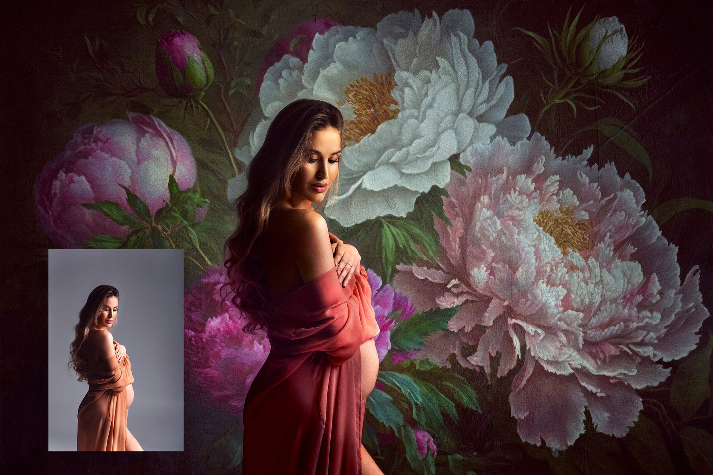 9 Fine Art Floral Digital Backdrops, Maternity Backdrop Overlays, Photography Digital Background Overlays, Maternity Textures Overlays