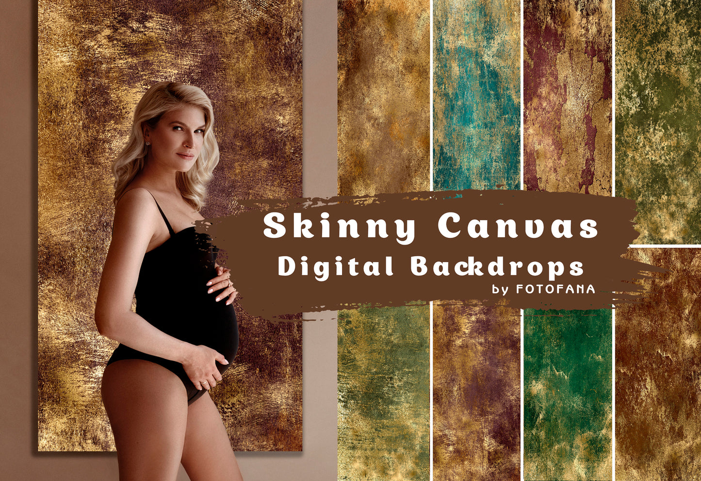 Golden Skinny Canvas Digital Backdrops