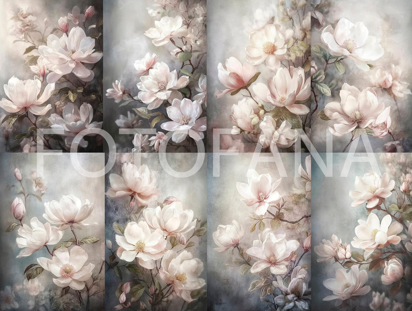 Floral Digital Backdrop Magnolias Fine Art Floral Digital Background Maternity Backdrop Overlays Photoshop Texture Studio Backgrop Digital