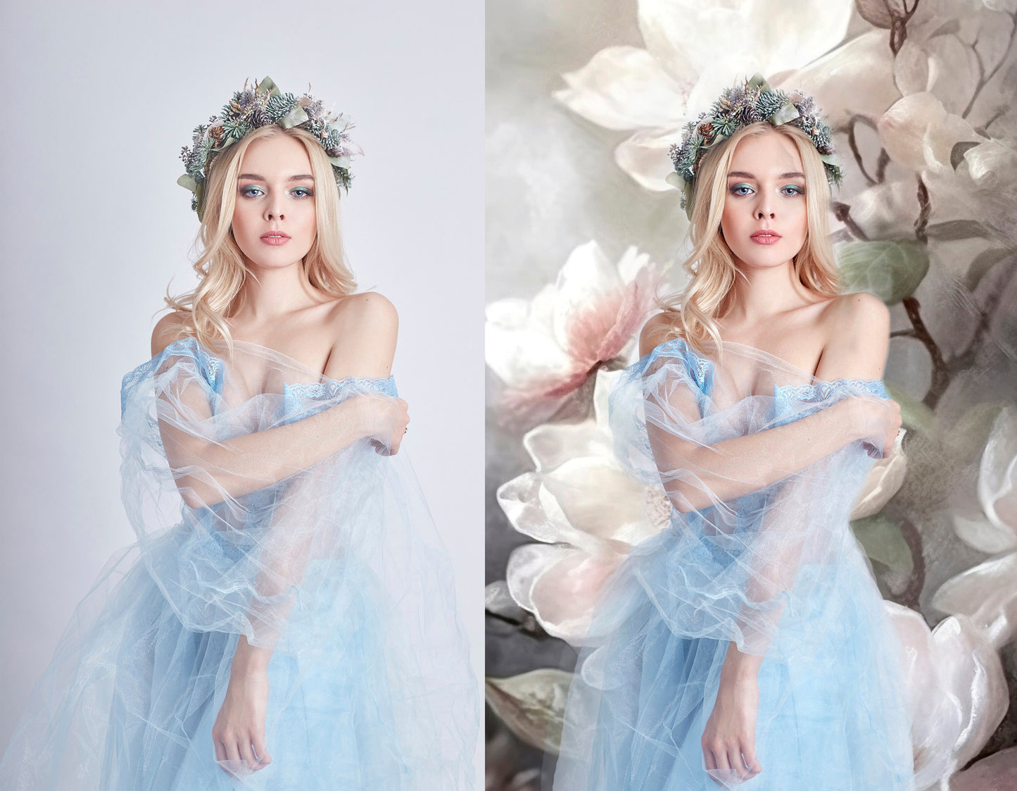 Floral Digital Backdrop Magnolias Fine Art Floral Digital Background Maternity Backdrop Overlays Photoshop Texture Studio Backgrop Digital