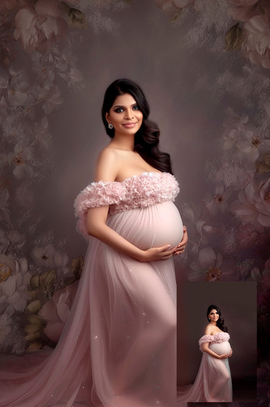 Tones Of Blue Floral Fine Art Floral Digital Backdrops Maternity Backdrop Overlay Photography Digital Background Overlays Photoshop Textures