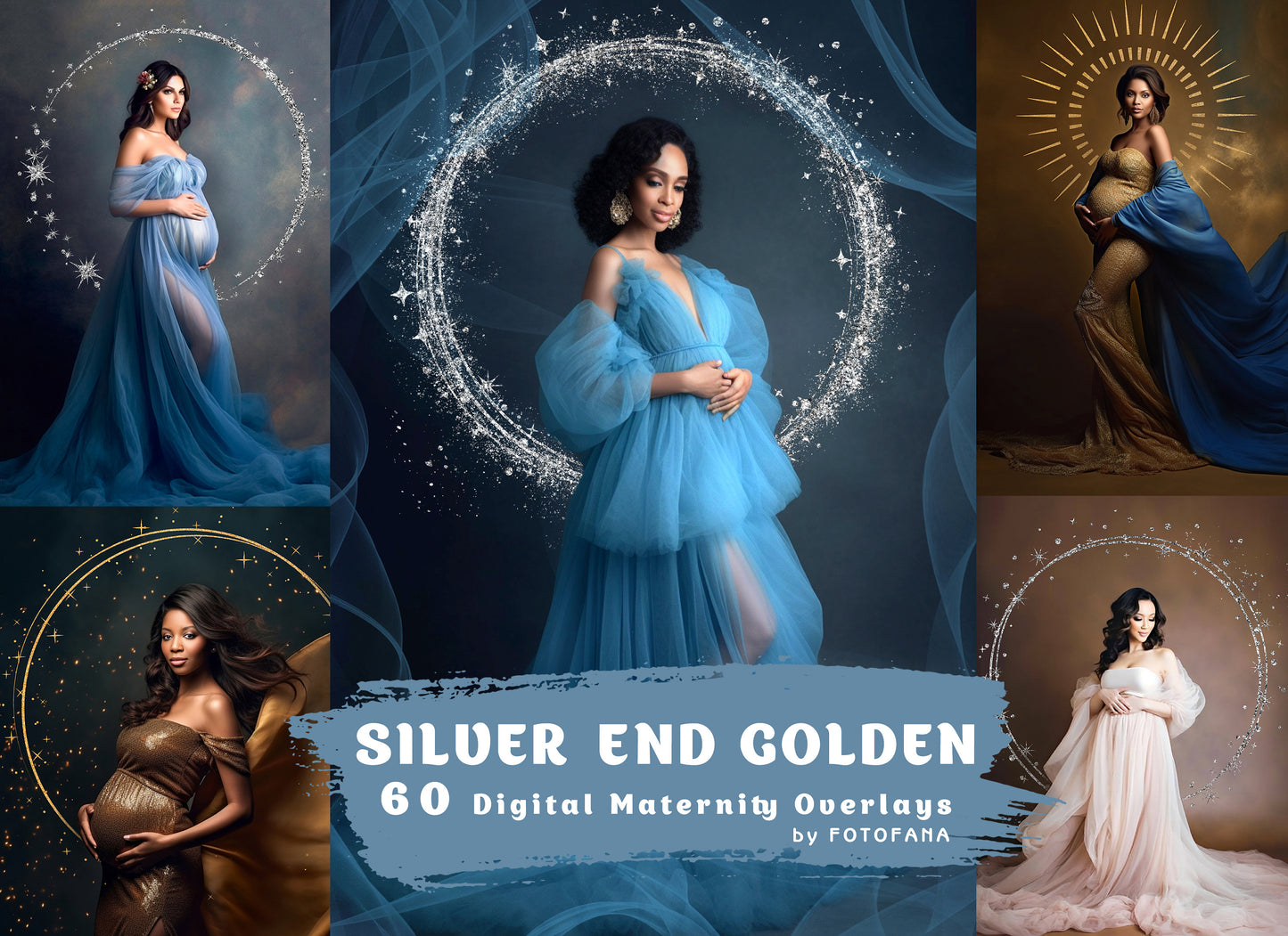 Silver And Golden Maternity Rings Circle Overlays Maternity Light Ring Frame Circles Shine Ring Light Maternity Maternity Digital Backdrop