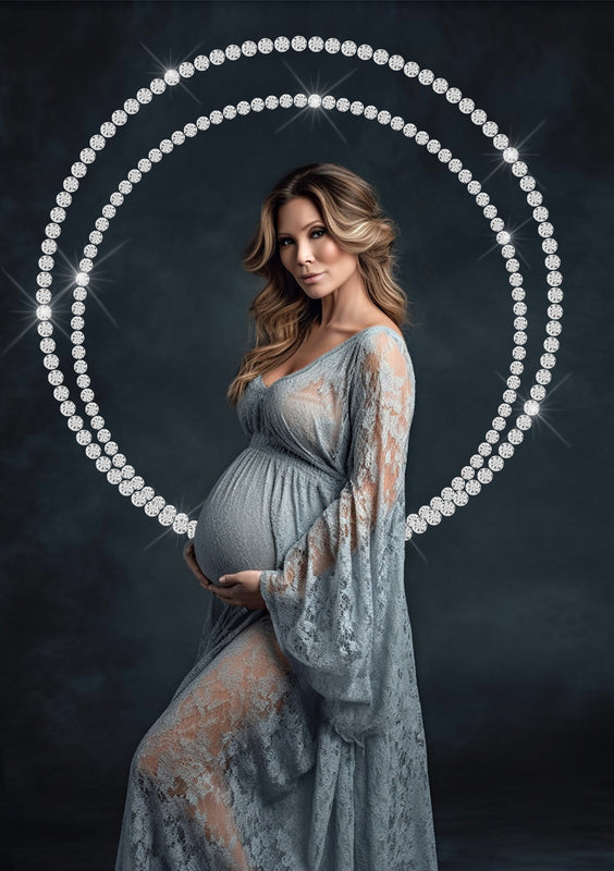 Foliage Maternity Ring Overlays Silver Halo Clipart Photoshop Maternity Digital Backdrop Studio Ring Overlay Png Maternity Circle Diamond