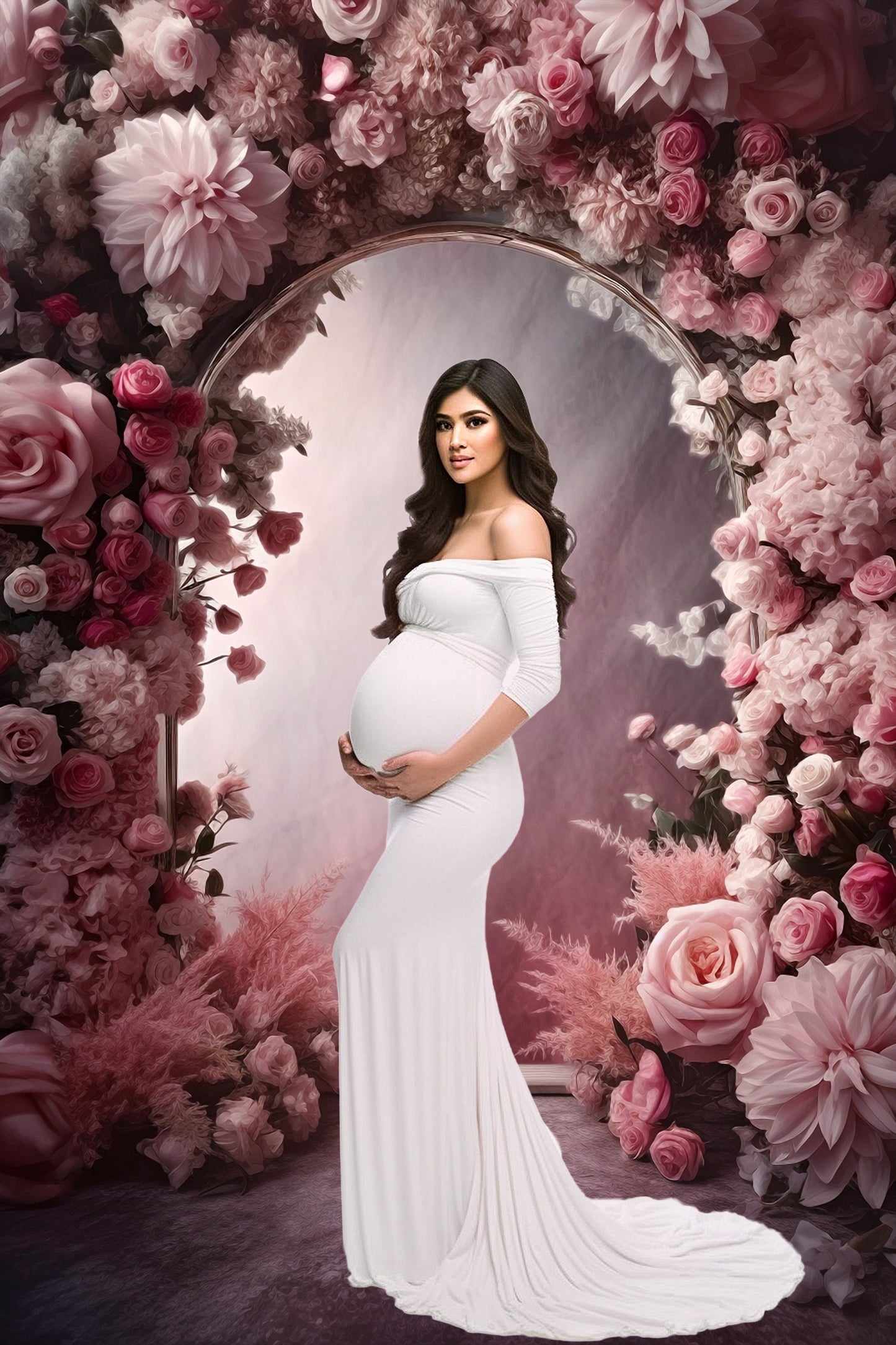 Floral Arch Digital Backdrops Flower Maternity Backdrop Overlays Studio Backdrop Overlays Fine Art Textures Pink Flower Photoshop Overlays