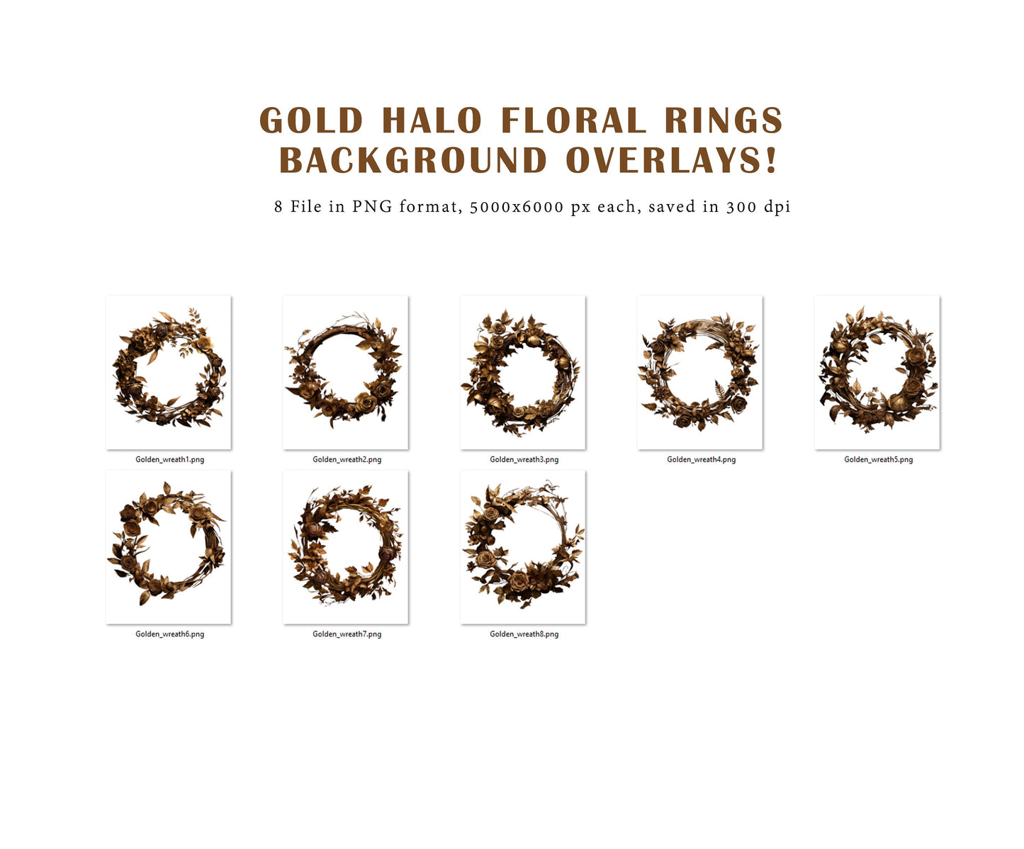 Gold Halo Floral Ring Overlays Maternity Backdrop Overlays Studio Backdrop Overlays Fine Art Textures Photoshop Golden Floral Ring Overlays