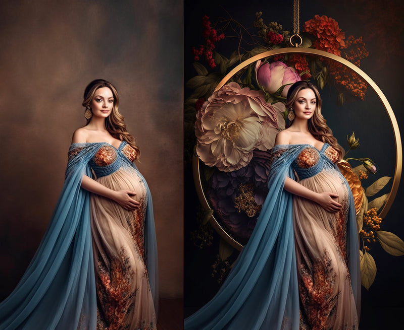 Floral Ring Digital Backdrops Maternity Floral Hoop Digital Backdrop Overlay Maternity Digital Backdrops For Photoshop Floral Halo Jpg