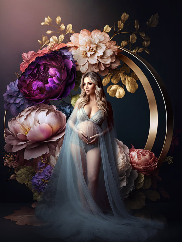 Floral Ring Digital Backdrops Maternity Floral Hoop Digital Backdrop Overlay Maternity Digital Backdrops For Photoshop Floral Halo Jpg