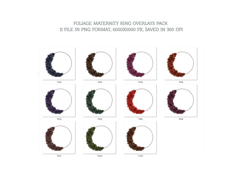 Floral Maternity Foliage Ring Backdrop Maternity Overlays For Photoshop Ring Overlays Portrait Photo Overlays Flower Foliage Ring Overlays