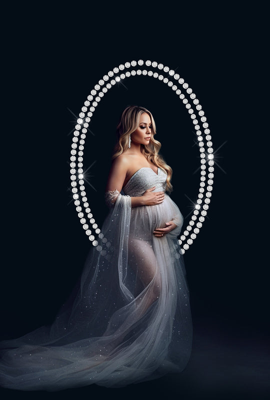 Foliage Maternity Ring Overlays Silver Halo Clipart Photoshop Maternity Digital Backdrop Studio Ring Overlay Png Maternity Circle Diamond