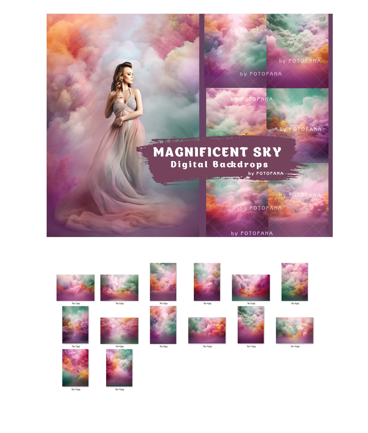 Fine Art Sky Digital Backdrops Maternity Overlays Photography Digital Background Sky Overlays Photoshop Textures Maternity Backdrop JPG