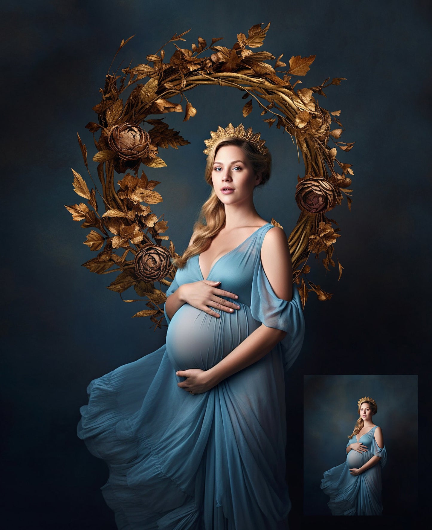 Gold Halo Floral Ring Overlays Maternity Backdrop Overlays Studio Backdrop Overlays Fine Art Textures Photoshop Golden Floral Ring Overlays