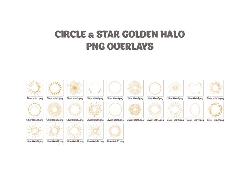 Circle Star Golden Halo Background Overlay Halo Scrapbooking Clipart Photoshop Maternity Digital Backdrop Studio Ring Overlay Png Overlays