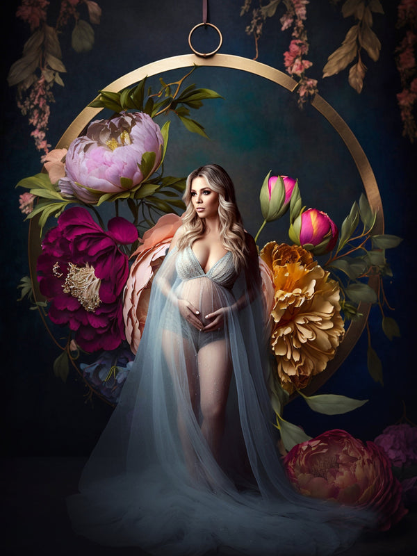 Floral Ring Digital Backdrops Maternity Floral Hoop Digital Backdrop Overlay Maternity Digital Backdrops For Photoshop Floral Halo Jpg