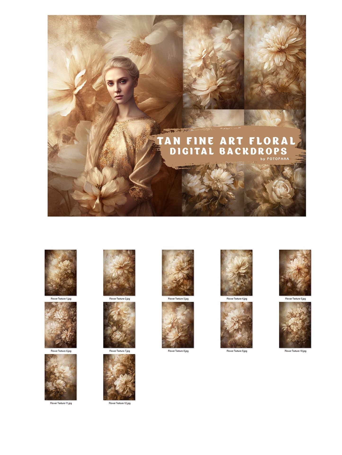 Fine Art Floral Digital Backdrops, Maternity Backdrop Overlays, Photography Digital Background Overlays, Photoshop Textures Overlays