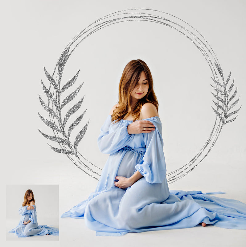 Floral Silver Circle Overlays Maternity Light Ring Frame Circles Shine Ring Light Maternity Rings Foliage Floral Maternity Ring Backdrop Png