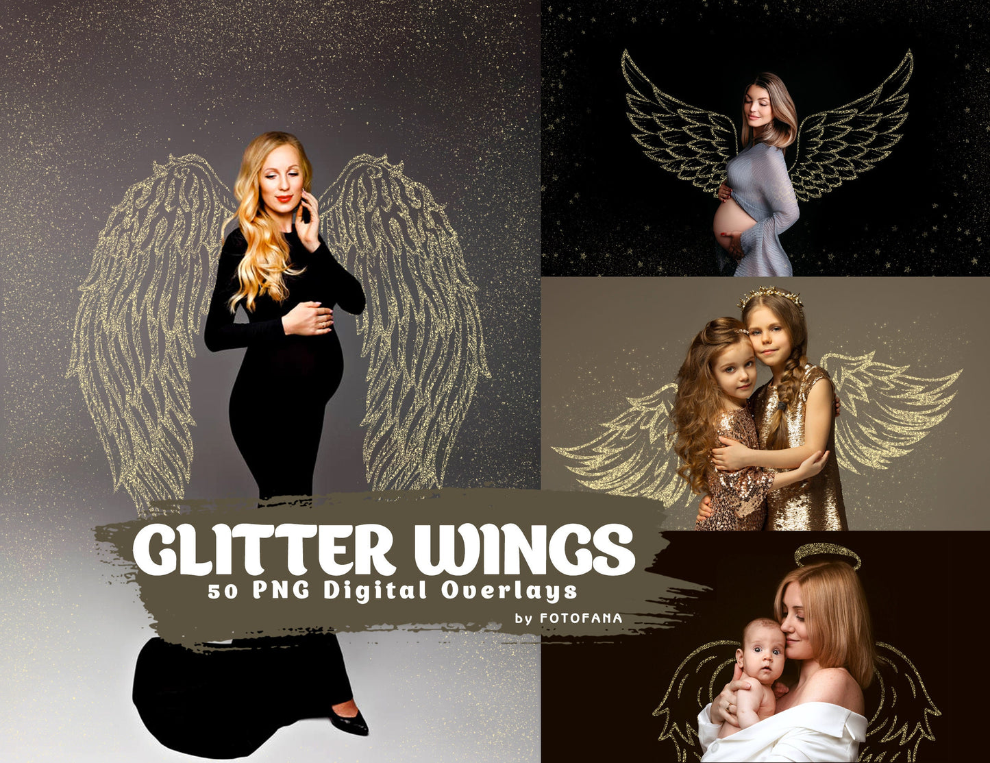 Glitter Wings Digital Overlay Digital Fairy Dust Photoshop Overlays Fantasy Fairy Wings Overlay Clipart Digital Overlays Photoshop Download