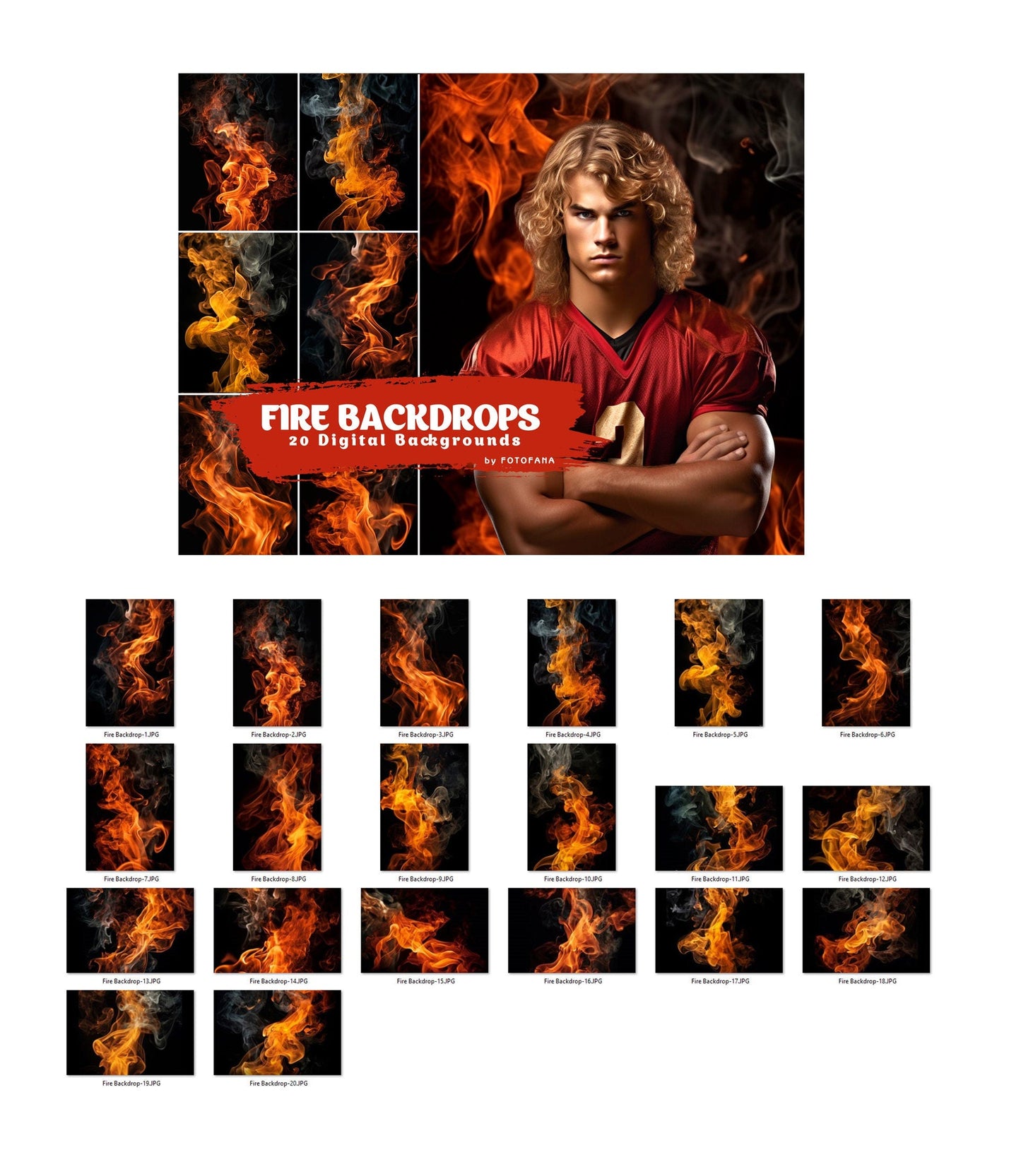 Fire and Smoke Digital Backgrounds