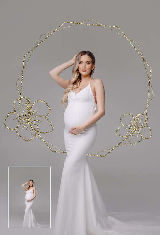 Floral Golden Circle Overlays Maternity Light Ring Frame Circles Shine Ring Light Maternity Rings Foliage Floral Maternity Ring Backdrop Png