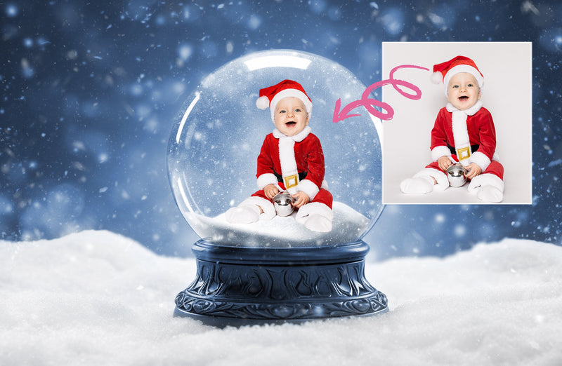 Snow Globe Background Composites Christmas Backdrop Photography Compositions Digital Winter Overlay Fantasy Holiday Digital Backdrop Snow