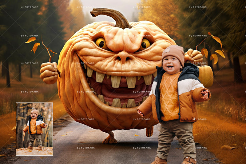 Pumpkins Halloween Photography Backdrop