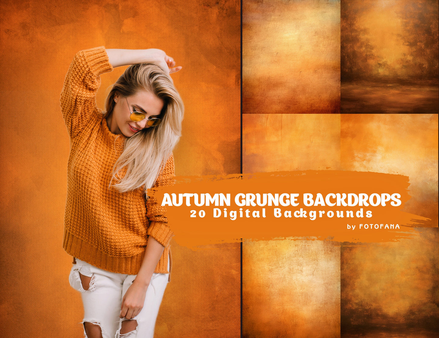 Autumn Grunge Digital Photography Backdrop