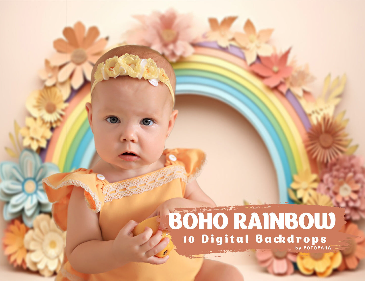 Rainbow Kids Digital Backdrop Boho Rainbow Backdrop Children Birthday Digital Backdrops Cake Smash Backdrop Boho Newborn Digital Backdrop