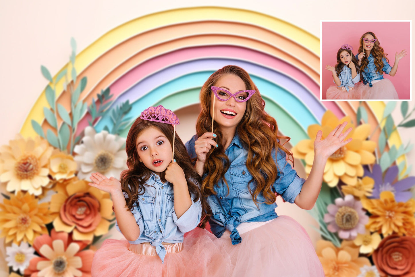 Rainbow Kids Digital Backdrop Boho Rainbow Backdrop Children Birthday Digital Backdrops Cake Smash Backdrop Boho Newborn Digital Backdrop