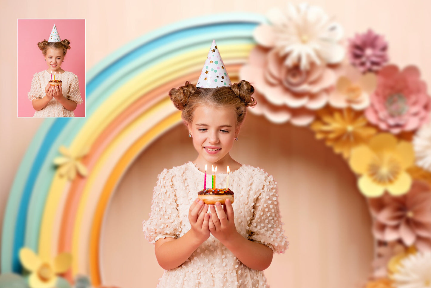 Rainbow Kids Digital Backdrop Boho Rainbow Backdrop Children Birthday Digital Backdrops Cake Smash Backdrop Boho Newborn Digital Backdrop