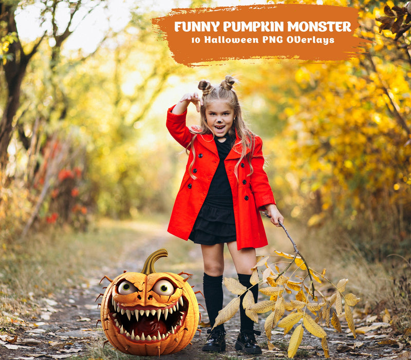 Halloween Pumpkin Clipart Digital Overlay PNG