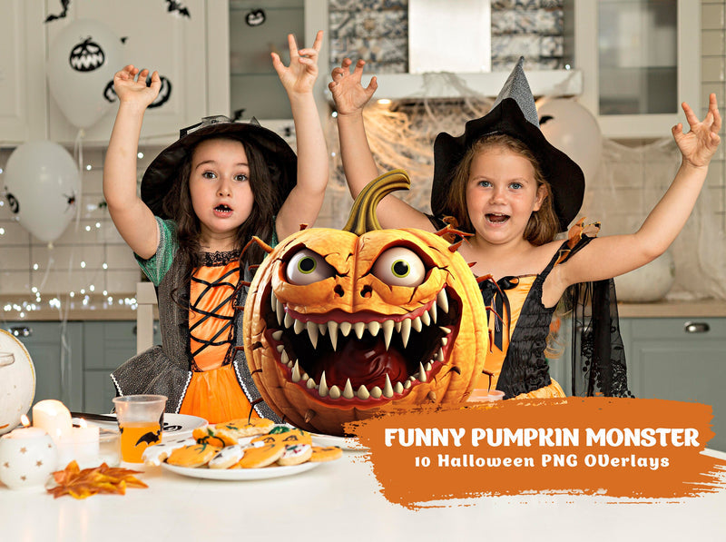 Halloween Pumpkin Clipart Digital Overlay PNG