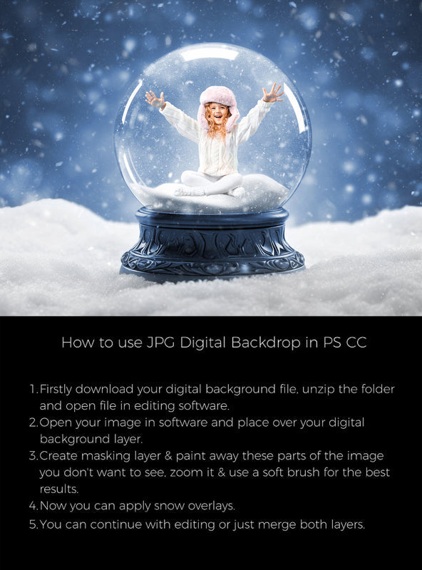 Snow Globe Background Composites Christmas Backdrop Photography Compositions Digital Winter Overlay Fantasy Holiday Digital Backdrop Snow