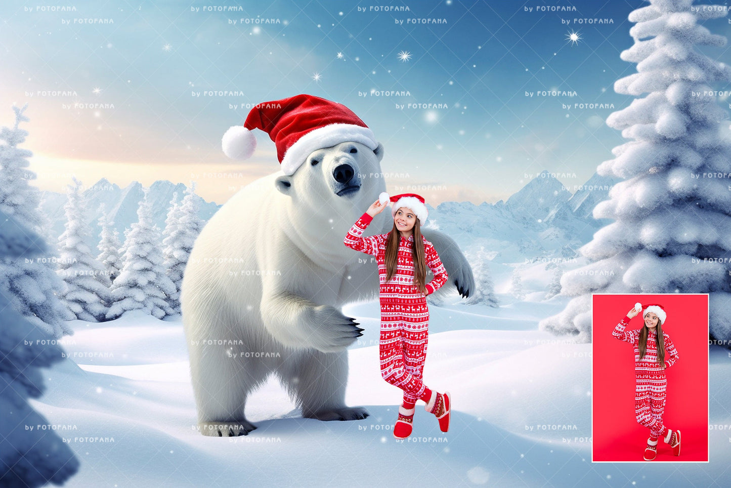5 Christmas Polar Bear Digital Backdrop Christmas Digital Background Winter Composite Christmas Polar Bear Winter Digital Background Snow