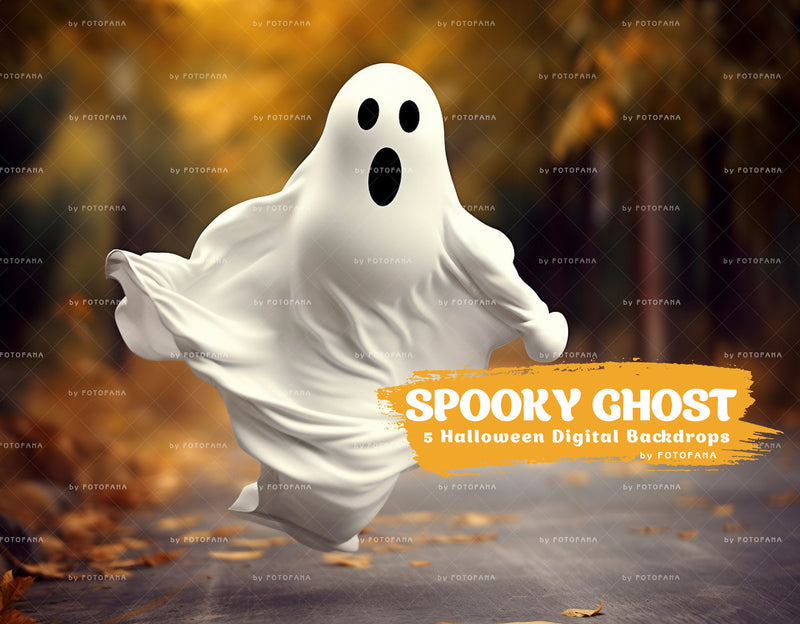 Trick‑Or‑Treat Ghost Halloween Backdrop