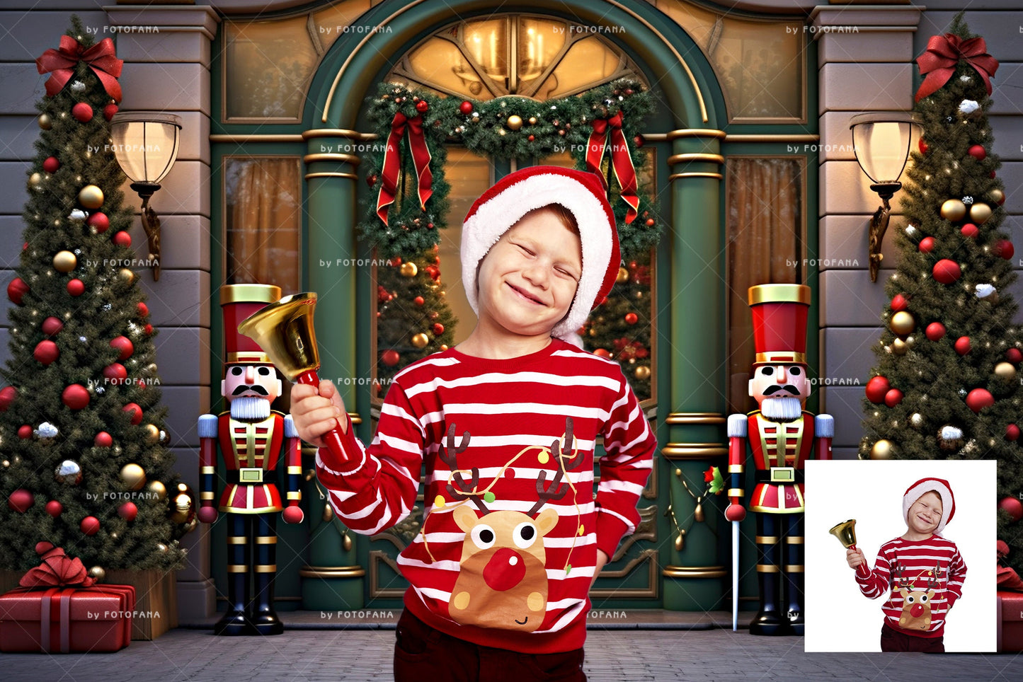5 Christmas Digital Backdrop Photography Nutcracker Winter Snow Door Background Christmas Nutcracker Soldier Composite Christmas Overlay