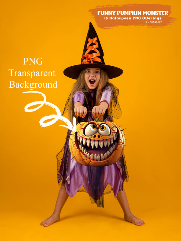 Halloween Pumpkin Clipart Digital Overlay PNG
