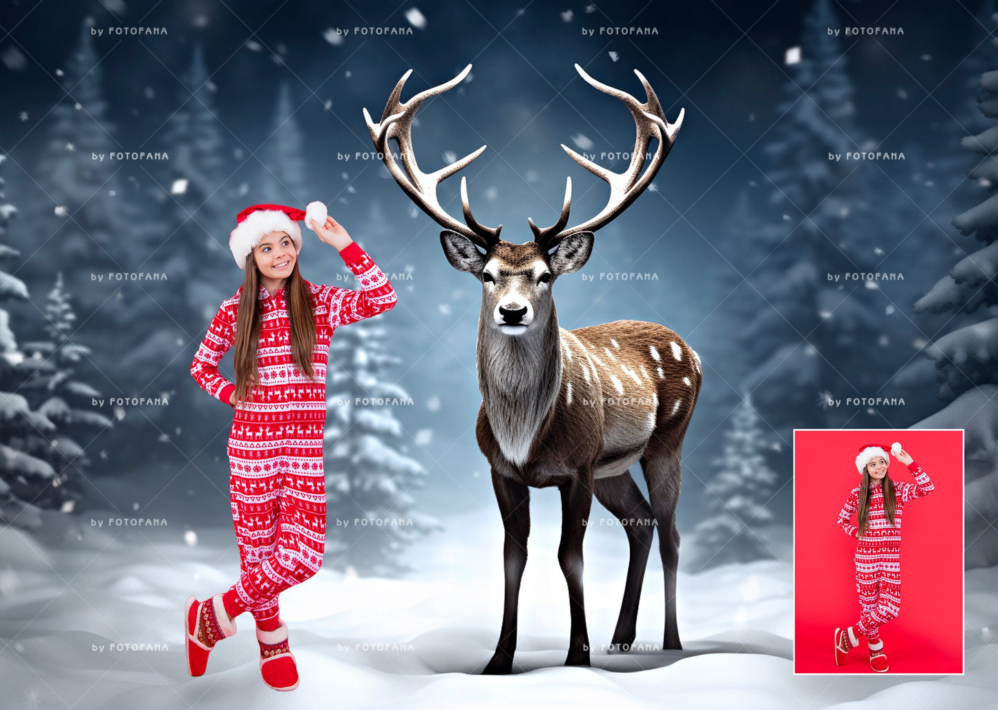 5 Christmas Polar Deer Christmas Digital Backdrop Christmas Background Winter Composite Christmas Polar Bear Winter Digital Background Snow