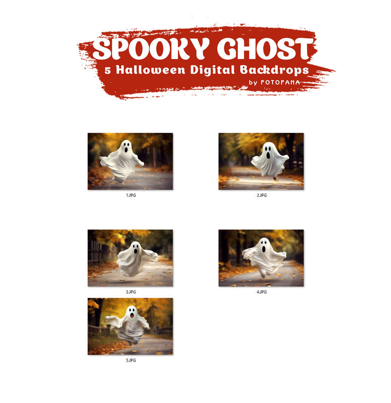 Trick‑Or‑Treat Ghost Halloween Backdrop