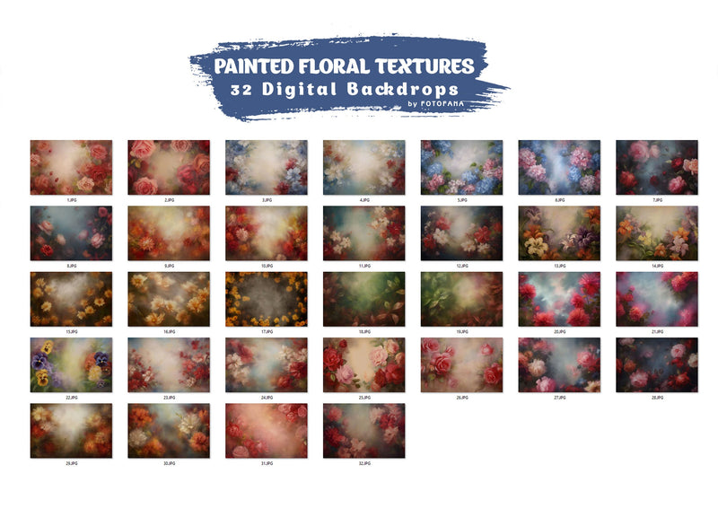 32 Floral Fine Art Portrait Texture Photography Digital Background Photoshop Overlays Editing Maternity Textures Overlays Photo Overlay Jpg