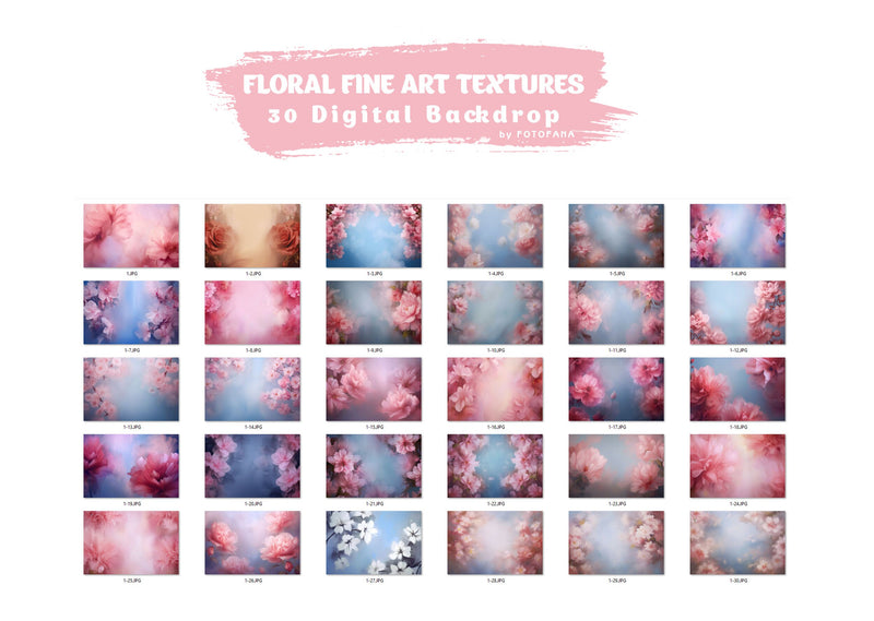 Floral Fine Art Textures Floral Digital Backdrops Maternity Backdrop Overlay Photography Digital Background Overlays Photoshop Textures Jpg